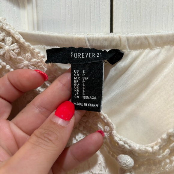 FOREVER 21 Women’s Floral Lace Adjustable Spaghetti Strap Dress - white, size S - Picture 4 of 7